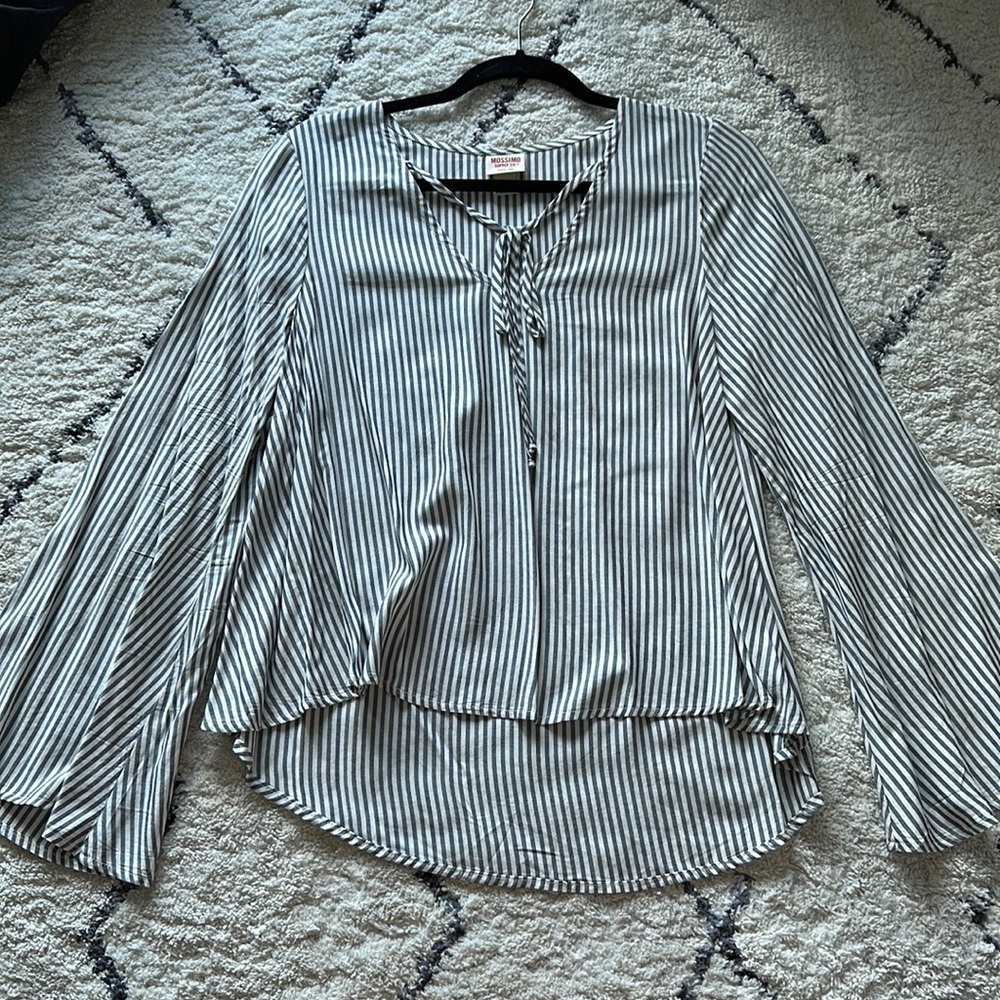 Stripe blue & white top